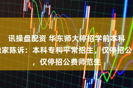 讯操盘配资 华东师大停招学前本科？校方独家陈诉：本科专科平常招生，仅停招公费师范生