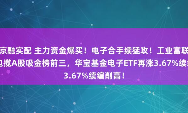 京融实配 主力资金爆买！电子合手续猛攻！工业富联等3股包揽A股吸金榜前三，华宝基金电子ETF再涨3.67%续编削高！